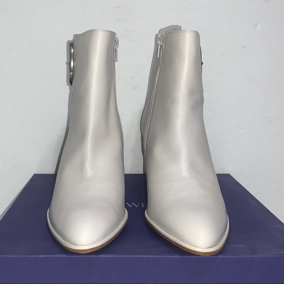 Stuart Weitzman Vienna Glass Nappa Block Heels - Picture 3 of 6